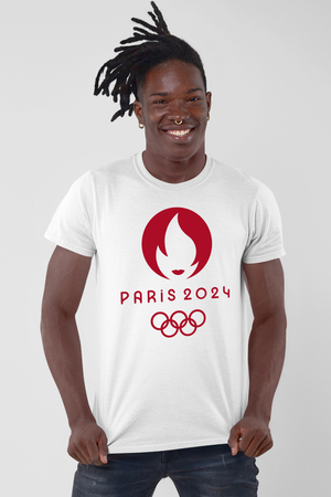 Rock & Roll - Paris Olimpiyatlar Beyaz Kısa Kollu Erkek T-shirt
